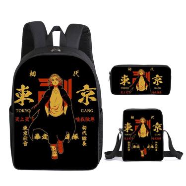 Imagem de Conjunto de mochilas escolares Mikey Tachibana Naoto, 3 unidades para crianças
