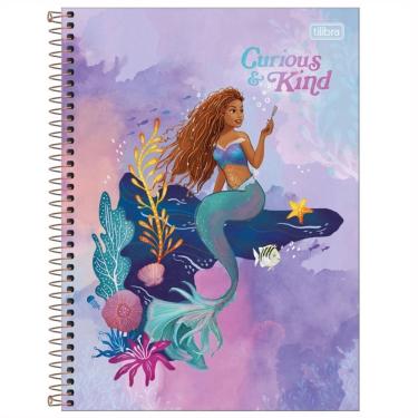 Imagem de Caderno Espiral Universitário Capa Dura 1 Matéria 80 Folhas Disney A Pequena Sereia Tilibra Estampa 3
