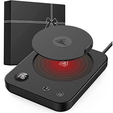 Imagem de Coffee Warmer for Desk with 3-Temp Settings, Beverage Mug Warmer with Auto On/Off, Coffee Mug Warmer with Auto-Off Timer, Electric Coffee Cup Warmer with Led Digital Display, Warm Gift for Your Love