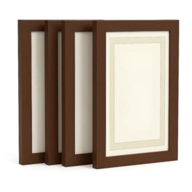 Imagem de Molduras Para Quadros Com Acetato e Fundo mdf,porta retrato,porta retrato parede (marrom)