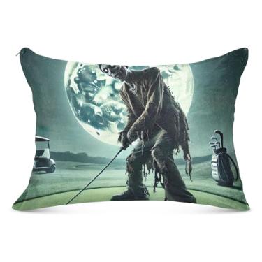 Imagem de Halloween Funny Zombie Print Grandes Fronhas Decorativas Flanela Longo Padrão Queen King Travesseiros Grandes Decorativos, Tamanho do Corpo, 53 cm x 137 cm