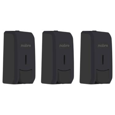 Imagem de Kit com 3 Dispenser para Sabonete Líquido ou Álcool Gel 800ml Nobre Preto - Com Reservatório