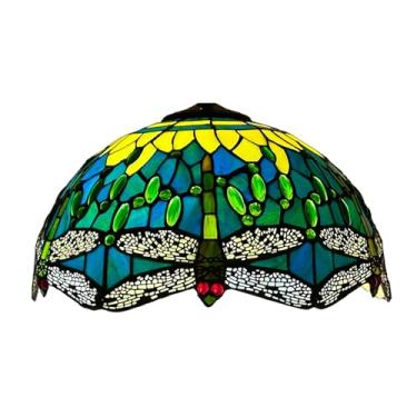 Imagem de Cúpula de Abajur Libélula de 40 cm (16 polegadas), Estilo Tiffany, em Vitral, para Abajures de Mesa, Pendentes, Luminárias de Chão e de Teto, Verde