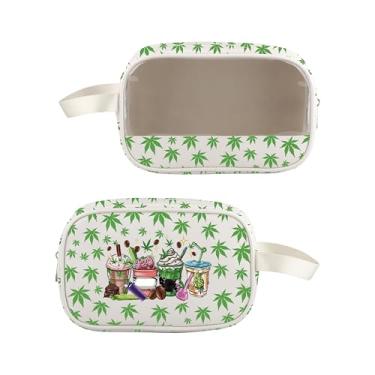 Imagem de VAMSII Cannabis Weed Gift Pot Leaf Higiene Pessoal Bolsa Cosmética Tema de Maconha Presente Amantes de Folhas de Erva Daninha Presente, USleafHigiene Pessoal, Moderno