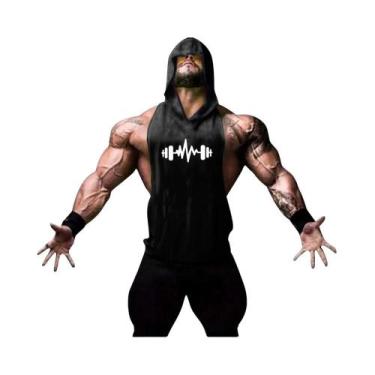 Imagem de Colete De Fitness Masculino Com Capuz Para O Verão, Padrão Criativo Im