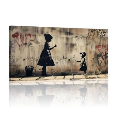 Imagem de Arte de grafite infantil, arte de parede de sala de estar, arte de Banksy, tela de arte de rua, arte de parede de grafite, impressão de grafite - (25 x 50 cm) sem moldura 10 x 20 polegadas