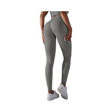 Imagem de Calças De Yoga Sem Costura De Cintura Alta Para Mulheres Leggings De F