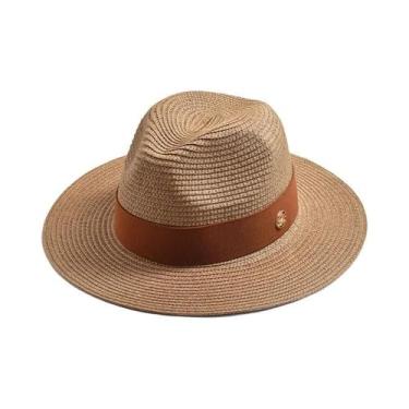 Imagem de Chapéu Panamá de Palha - Unissex, para Verão, Praia e Viagem, 56-58cm,