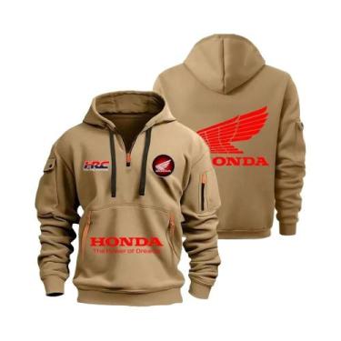 Imagem de Moletom Unissex Com Zíper Frontal E Bolso Moda Esportiva Para Homens E