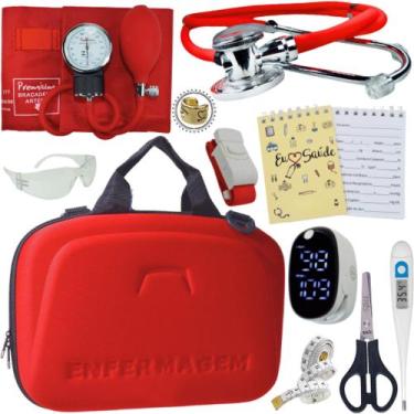 Imagem de Kit Enfermagem Super Luxo Maleta Exclusiva Completa - Love Saude, VERM