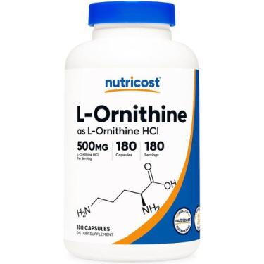 Imagem de L-Ornitina HCI Aminoácido 500 mg 180 Caps Nutricost