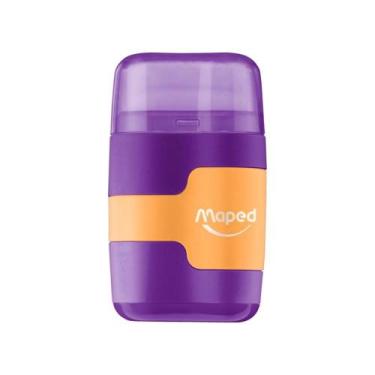Imagem de Apontador Duo Dois Furos Com Borracha e Depósito MAPED Roxo, Roxo