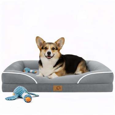 Imagem de Homemate Camas para cães de tamanho grande: 91 x 68 cm Cama ortopédica para cães grandes GG Outdoor Pet Cat Bed Suprimentos para sofá com almofada de gaiola de cachorro de brinquedo com capa lavável