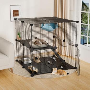 Imagem de STILLCOVE Gaiola média interna para gatos: cercado para gatos DIY cercadinho removível de arame de metal caixa resistente com rede para gatos e gatinhos