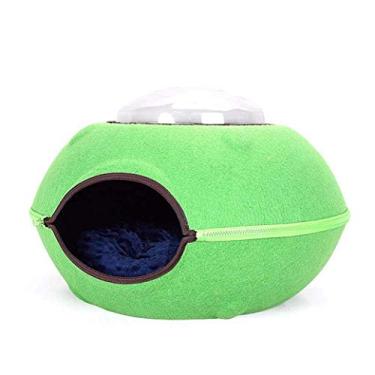 Imagem de U5GAAALPPQ9 OVNI Canis de feltro para janela para gatos poleiros gaiolas para gatos caixas transportadoras verdes