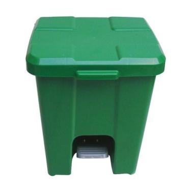 Imagem de Cesto Lixeira Quadrada Plastica Com Pedal 25 Litros Verde - jsn