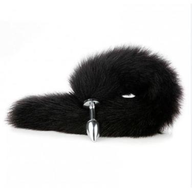 Imagem de Plug Anal Tamanho P em Aço Inoxidável Com Calda de Raposa de 40cm de C