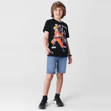 Imagem de Camiseta Naruto Infantil Unissex Preto - Brandili