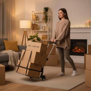 Imagem de Carrinho de Alumínio Dobrável para Carga 80Kg Resistente Leve Compacto