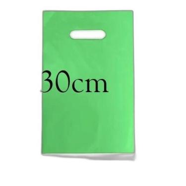 Imagem de Sacola Plástica 20X30 Verde -Alça Boca De Palhaço- Kit 20Un - Lynx Pro