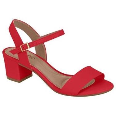 Imagem de Sandália Feminina Salto Bloco Vermelho Beira Rio 8246.1176-Feminino