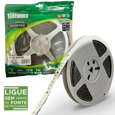 Imagem de Fita Led SMD 5 Metros 20w/m 240 Leds Branca 6500K 127V IP65 - TASCHIBR