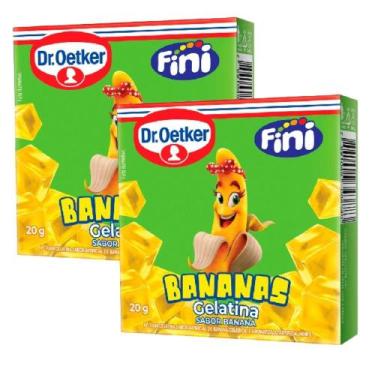 Imagem de Kit 2 Gelatina Fini Bananas Dr. Oetker 20gr