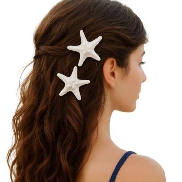 Imagem de KIT 2 Presilhas Estrela Do Mar Praia Cabelo Enfeite Verão - - anjo da 