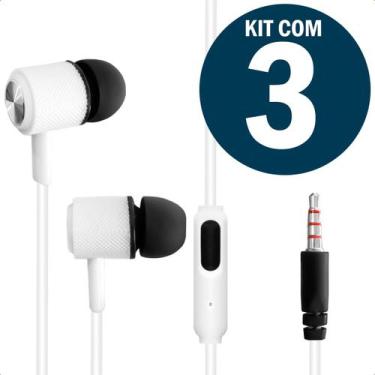 Imagem de Fone De Ouvido Com Fio Estéreo Intra Auricular Kit Com 3 - Maxmidia