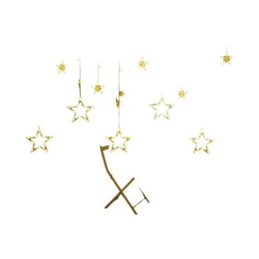 Imagem de Cortina De Luzes LED De Natal Com 138 Estrelas Em Cascata De 3,5M Para