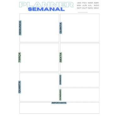 Imagem de Bloco Organização Planner Planejador Semanal A5 Permanente - 4811.pape