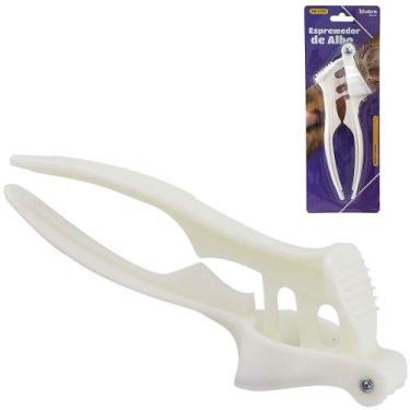 Imagem de Espremedor de Alho Tradicional de Plástico com Inox Branco 19cm - KOPE