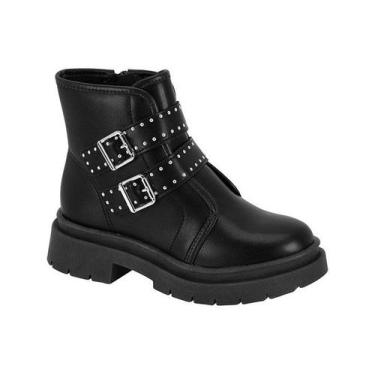Imagem de Bota Coturno Molekinha 2182114 Infantil Feminino, Preto, 28