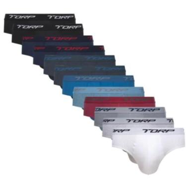 Imagem de Cuecas Torp Slip Algodão Cores Kit Com 6 Cuecas Cós Personalizado, Cor