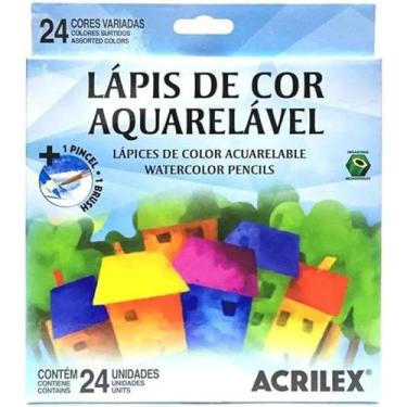 Imagem de Lápis de Cor Aquarelavel Caixa com 24 unidades + 1 Pincel - Acrilex