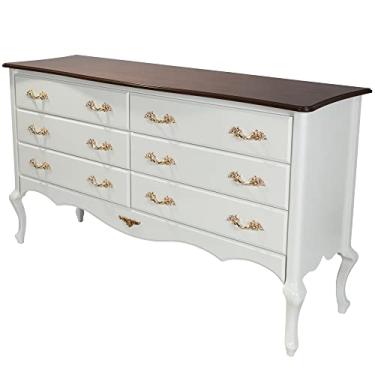 Imagem de Cômoda Decorativa Beethoven com 6 Gavetas Branco/Imbuía - Gran Belo