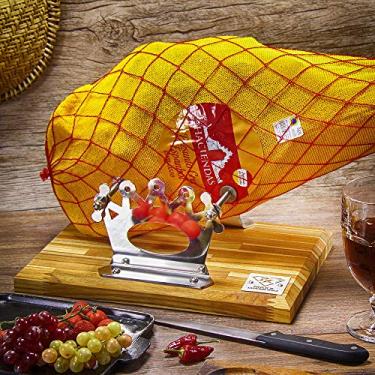 Imagem de Porta Jamon - Jamoneira - Modelo Coroa - Inox e Madeira