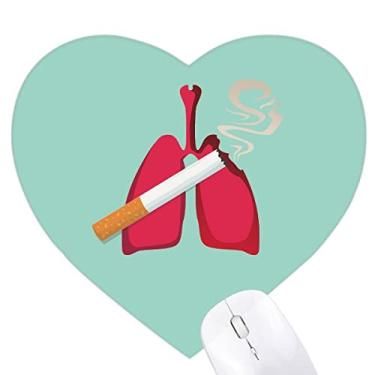 Imagem de Mouse pad com logotipo de cigarro Damage The Lung Heart Tapete de borracha para escritório