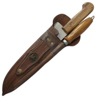 Imagem de Conjunto Faca Churrasco Cabo Madeira 8 pol chaira 7 pol com bainha