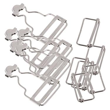 Imagem de kowaku Conjunto de 6 fivelas de suspensório, fecho interno de clipe largo - prata, 3,8 cm