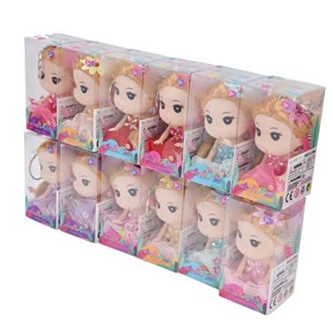 Imagem de Chaveiro de boneca, 12 peças de PVC + renda bonito chaveiro de desenho animado com ornamentos florais de cabelo para chaves de porta chaves de carro