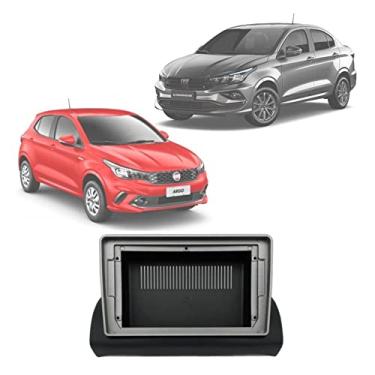 Imagem de Moldura Fiamon 9" Chinês Fiat Argo 17>, Cronos 18> - Preta com filete grafite