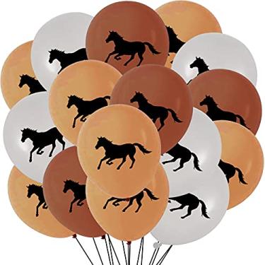 Imagem de Balões de Látex para Festa com Tema de Cavalo - Corrida de Cavalo Animal Derby Cavalo Chá de Bebê Decorações de Festa de Aniversário Suprimentos Decoração de Parede Balão
