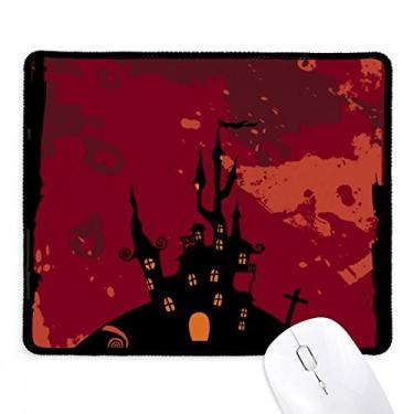Imagem de Mouse pad Castle Ghost Fear Halloween Pumpkin borda costurada tapete de borracha para jogos