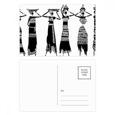 Imagem de Primitive Africa Vestidos Borígenes Preto Totems Postal Conjunto de Cartão Postal Cartão de Aniversário