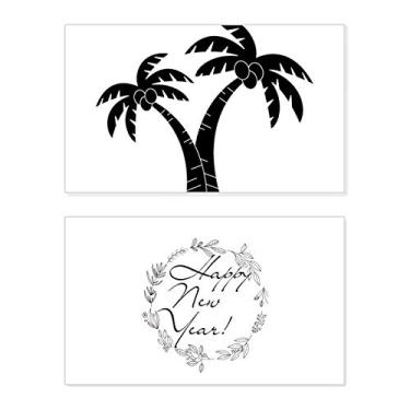 Imagem de Coqueiro Planta Praia Contorno Ano Novo Festival Cartão Bless Mensagem Presente