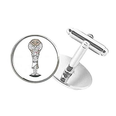 Imagem de DIYthinker Abotoaduras Egypt Mummy Horus Snake Hat Round Button Cuff Clip