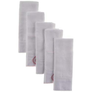 Imagem de Biramar Baby Conj. 5 Fraldas Cremer Luxo Barrado E Bordado Vineyard Rosa Rosa