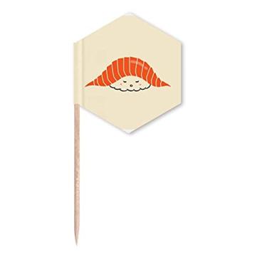 Imagem de Bola de arroz japonesa de sushi, bandeiras de palito, palitos de cupcake, festa comemoração