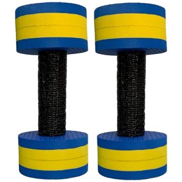 Imagem de Par Halteres de Hidroginástica Redondo DF4015-AZ 1-2Kg Azul/Amarelo Dafoca Sports
